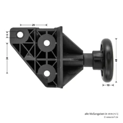 Hörmann EcoStar Rollenhalter Mit Laufrolle, Links -Haus Garage Verkauf 1084201 hoermann ecostar rollenhalter mit laufrolle links bemassung