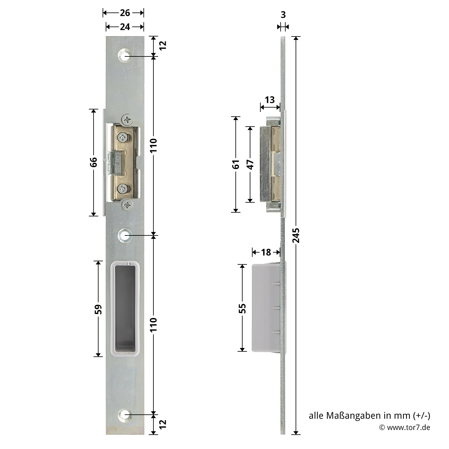 Hörmann Schließblech Für Hauptschloss THP/FSTHP DIN Rechts 4 Hörmann Schließblech Für Hauptschloss THP/FSTHP DIN Rechts – Bild 4