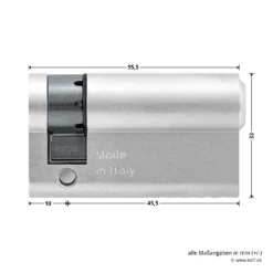 Hörmann Profil-Halbzylinder, 45,5 + 10 Mm, Links, TS 16 14 Hörmann Profil-Halbzylinder, 45,5 + 10 Mm, Links, TS 16 -Haus Garage Verkauf 3014860 hoermann profil halbzylinder 45 5 10 mm links ts 16 zylinder seite masse