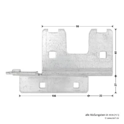 Hörmann Knotenblech, Beschlag L, Ausführung Links, Baureihe 30 -Haus Garage Verkauf 3044999 hoermann knotenblech beschlag l ausfuehrung links baureihe 30 masse bild 2