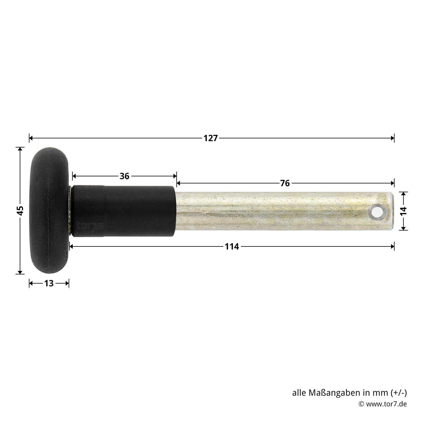 Hörmann Laufrolle Mit Kugellager Und Splintbohrung, DPU 3 Hörmann Laufrolle Mit Kugellager Und Splintbohrung, DPU – Bild 3