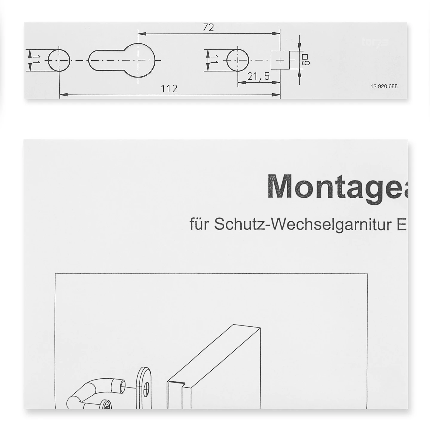 Hörmann Wechselgarnitur D110 Kurzschild PZ, ES1, Edelstahl 7 Hörmann Wechselgarnitur D110 Kurzschild PZ, ES1, Edelstahl – Bild 7