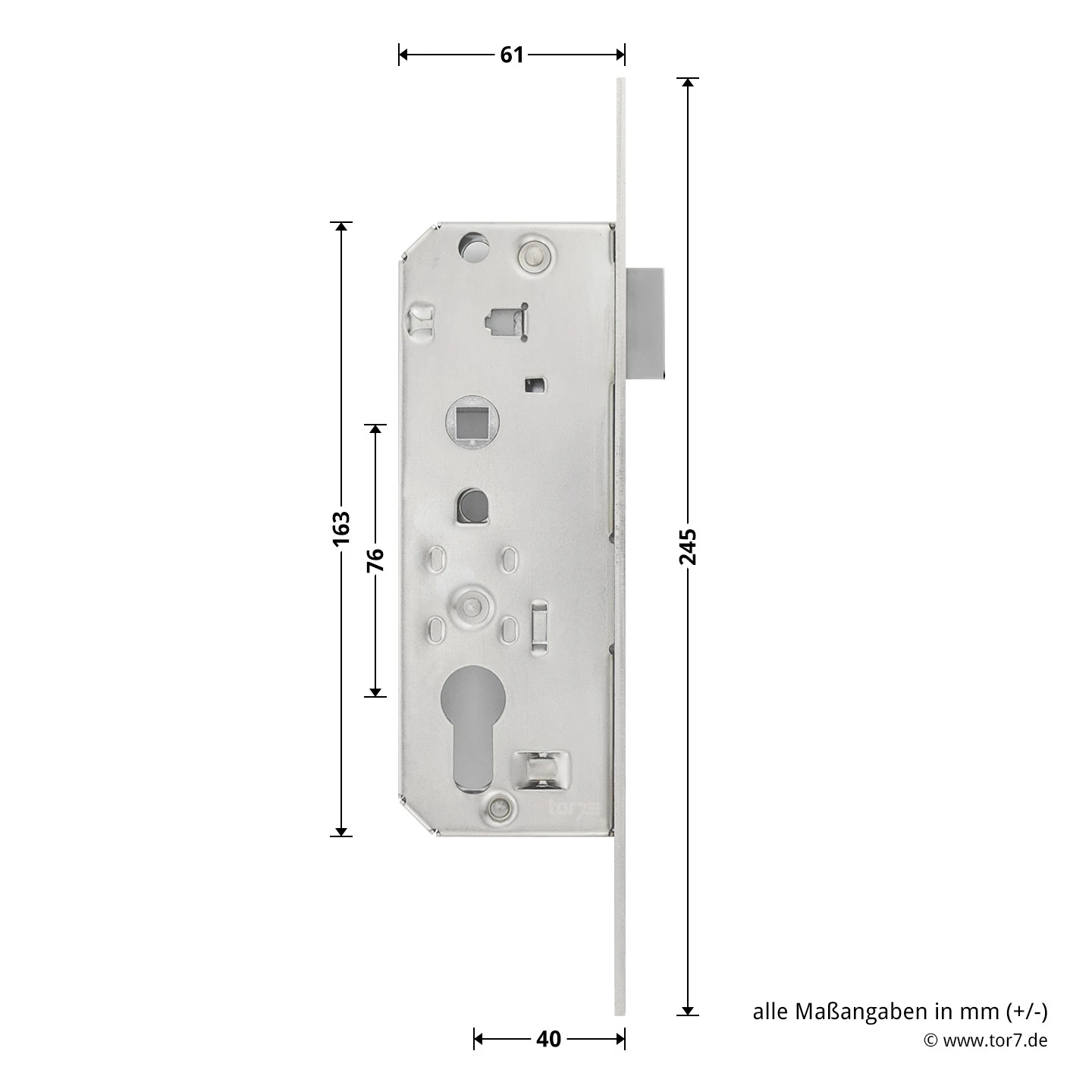 Hörmann Schlupftür-Schloss DF80/95/98, PZ, DIN Links 4 Hörmann Schlupftür-Schloss DF80/95/98, PZ, DIN Links – Bild 4
